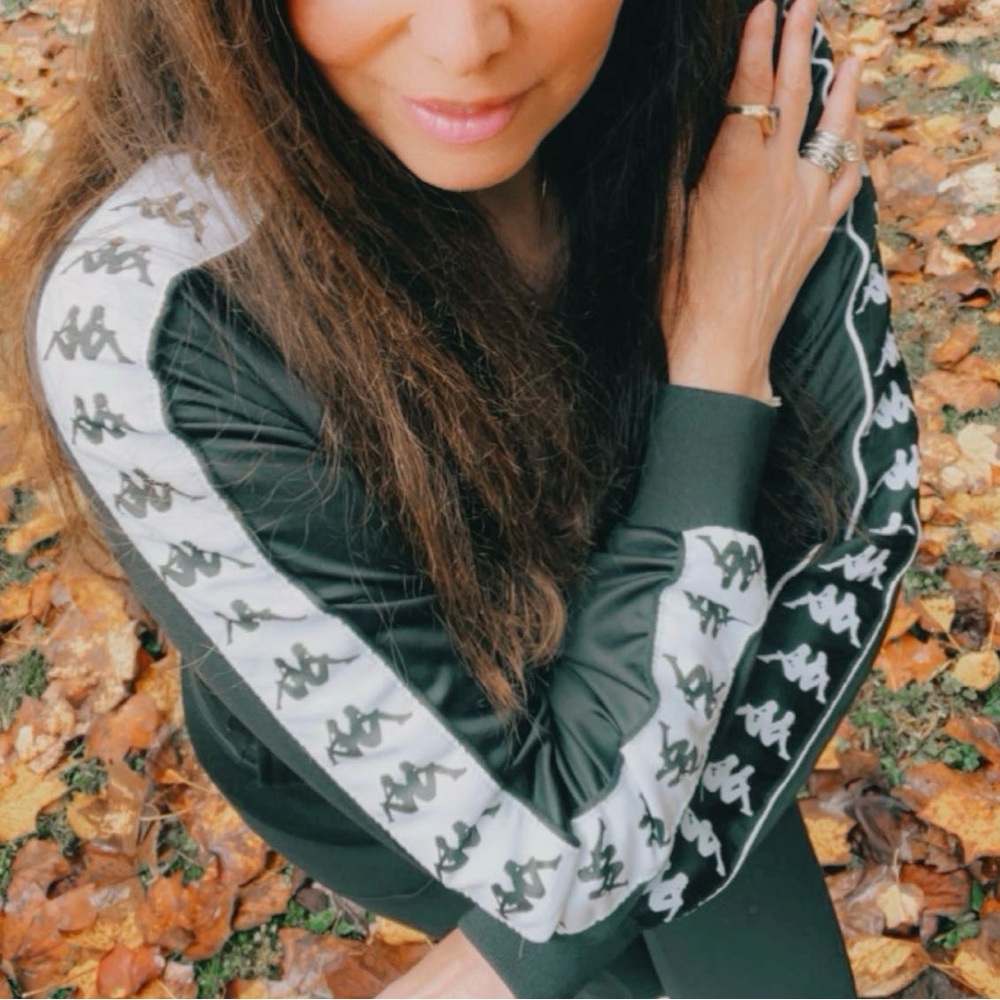 Kappa Banda Track Jacket with Opposite Omini Logo Accents Sleeve Women XS -S